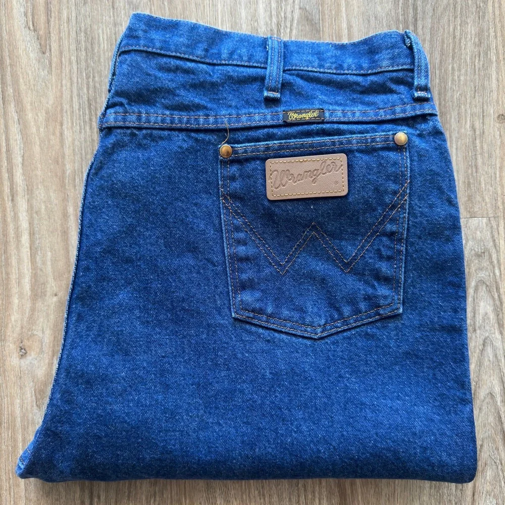 Wrangler 936PWD Mens Cowboy Cut Slim Fit Jeans‎ Blue Denim 42x34 High Rise